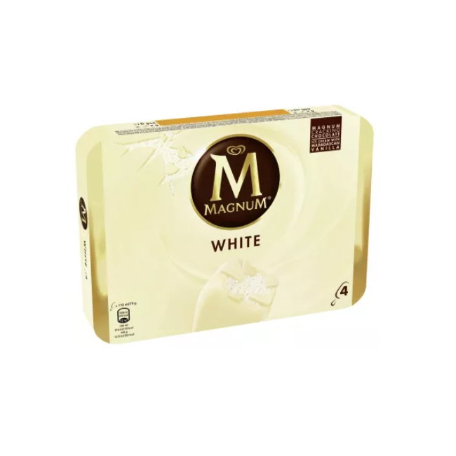 Walls Magnaum White Pack of 4