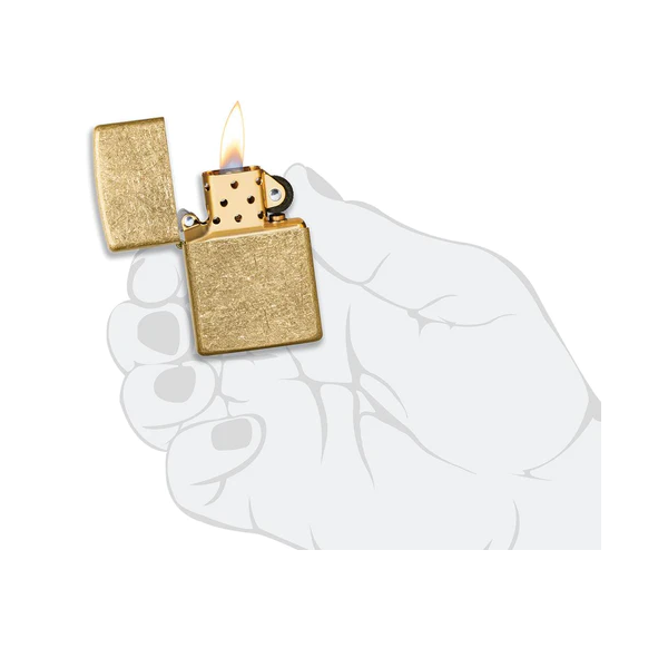 Zippo 49477 Regular Tumbled Brass - Shams Shopping Centre Zippo  