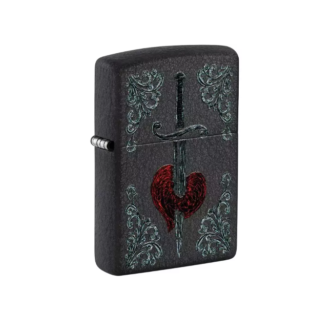 Zippo Lighter 48617 Heart Dagger Tattoo Design