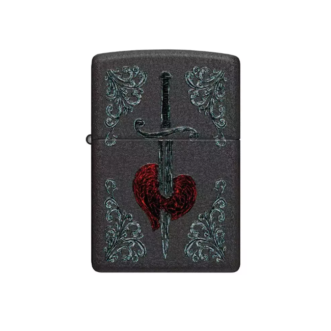 Zippo Lighter 48617 Heart Dagger Tattoo Design