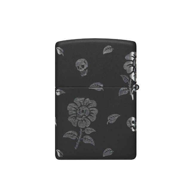 Zippo Lighter 48931 Flower Skull Design