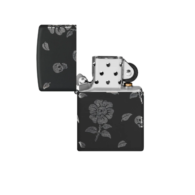 Zippo Lighter 48931 Flower Skull Design