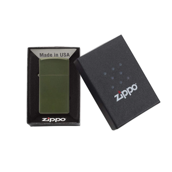 Zippo Lighter Slim Green Matte 1627 - Shams Shopping Centre Zippo  