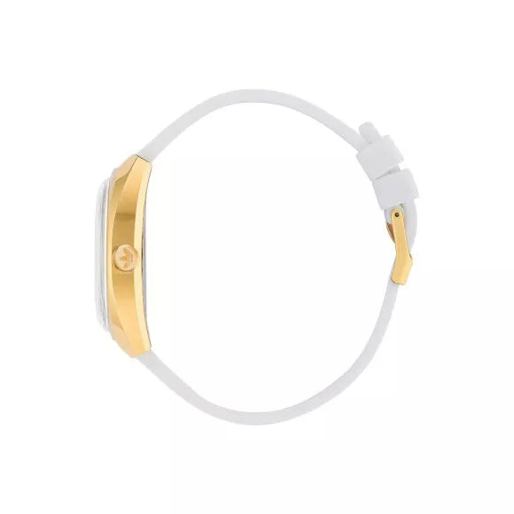 Adidas Stainless Steel Gold-Tone White Silicone Watch AOFH23012