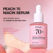 ANUA 70+ Peach + Niacinamide Serum 30ml