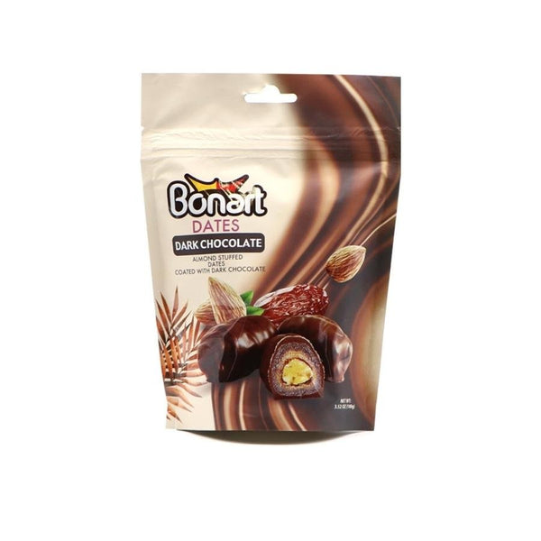 Bonart Dark Chocolate Almond Stuffed Dates 100g - Shams Shopping Centre Bonart  