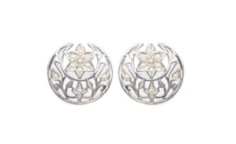 AMNA Chand Sitara Earrings With Peral Jewelry ASJ-E28