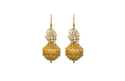 AMNA Clustered Pearls With Filigree Ball Gold Plated Jewelry ASJ-E16