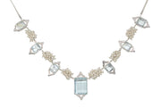 AMNA Clustered Pearls With Aqua Glass Jewelry ASJ-N01