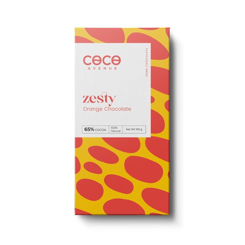 Coco Avenue Zesty Orange 65% Choocolate 100g - Shams Shopping Centre Coco Avenue  