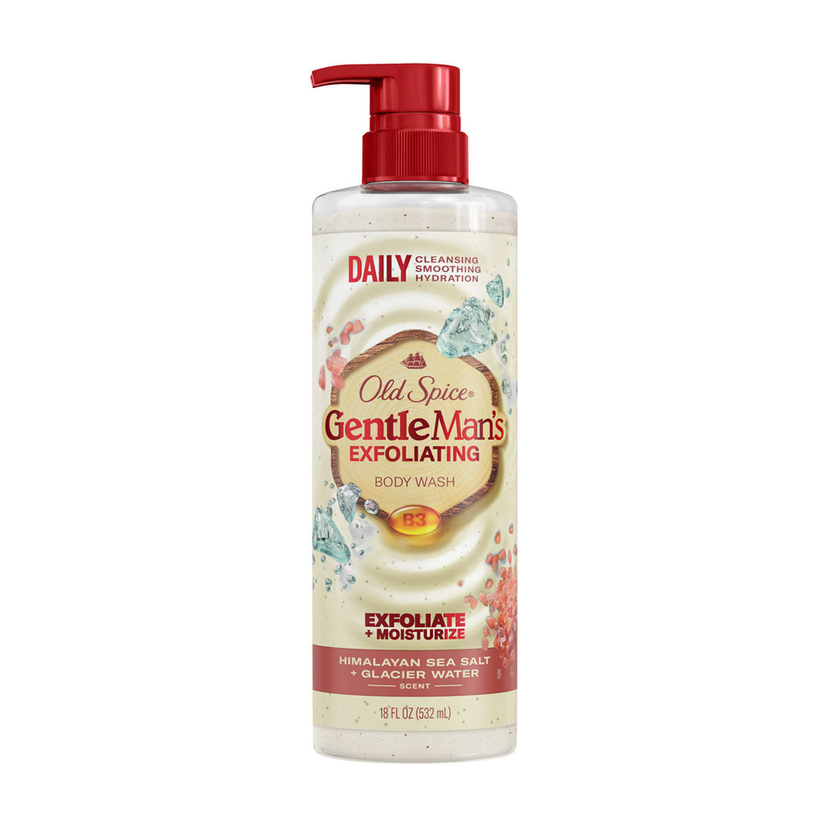 Old Spice Gentle Man's Exfoliating Himalayan Sea Salt + Glacier Water Body Wash 532ml