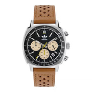 Adidas Stainless Steel Tan Leather Watch AOFH23575