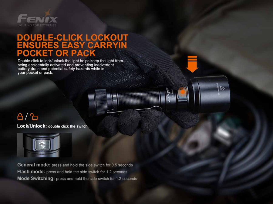 Fenix C7 High-Performance Rechargeable Flashlight (Titanium Gray) 150L