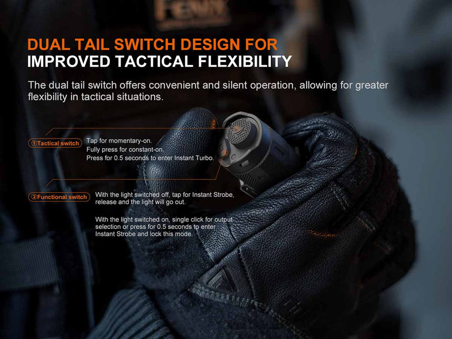 Fenix TK17 Dual Tail Switch Tactical Flashlight (Ceramic Khaki) 3600L