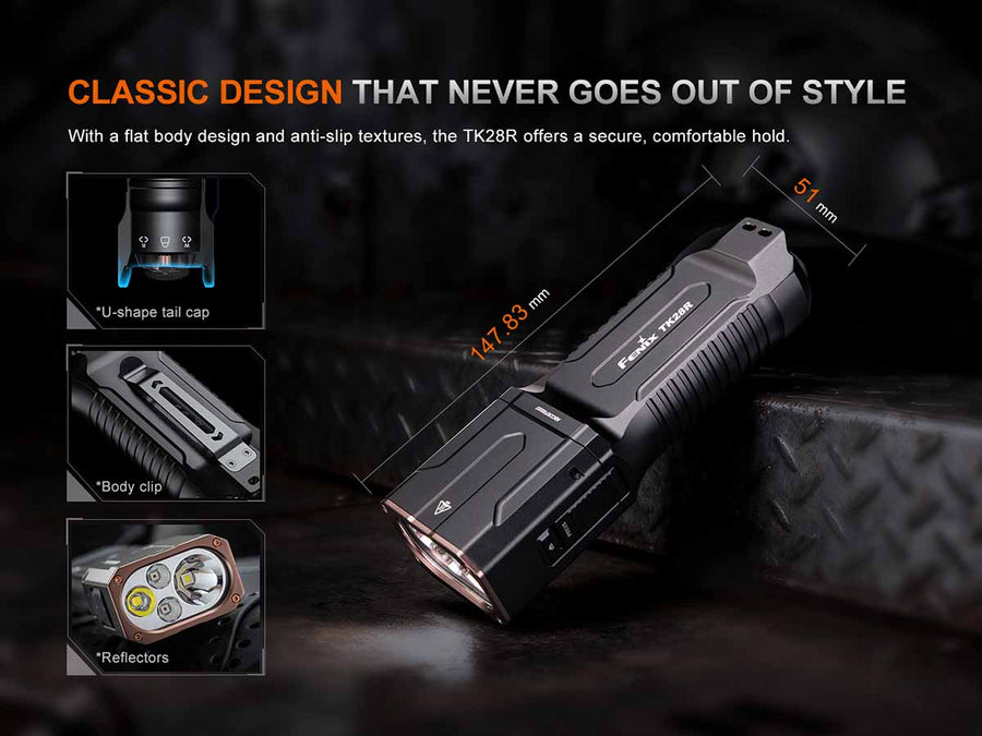 Fenix TK28R Multi-Beam High-Performance Flashlight (Black) 6500L