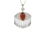 AMNA Filigree Carnelian And Agate With Hangings Strings Jewelry ASJ-N07