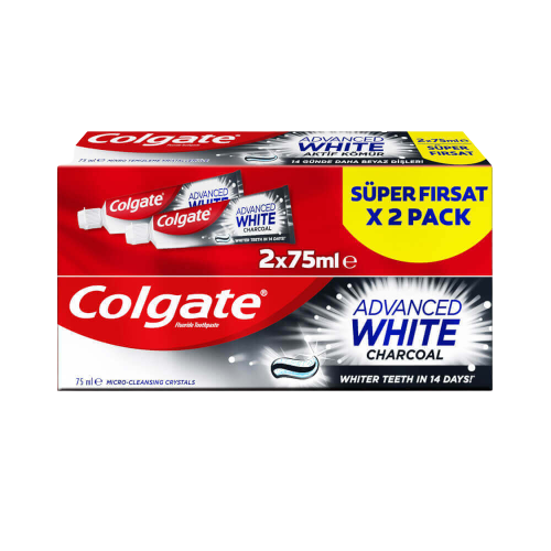 Colgate Advance White Charcoal Twin 2x75ml - Shams Shopping Centre Colgate  