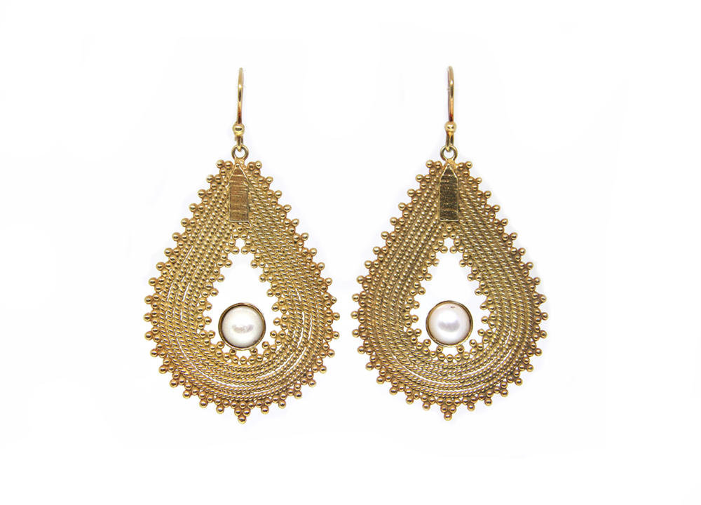 AMNA Granulation Petal with Flowers Jewelry ASJ-E31