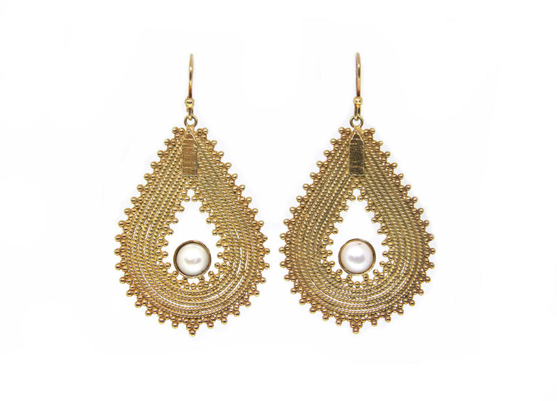 AMNA Granulation Petal with Flowers Jewelry ASJ-E31