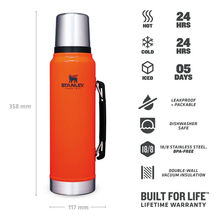 Stanley Classic Legendary Bottle | 1.0L | Blaze Orange - Shams Shopping Centre Stanley  
