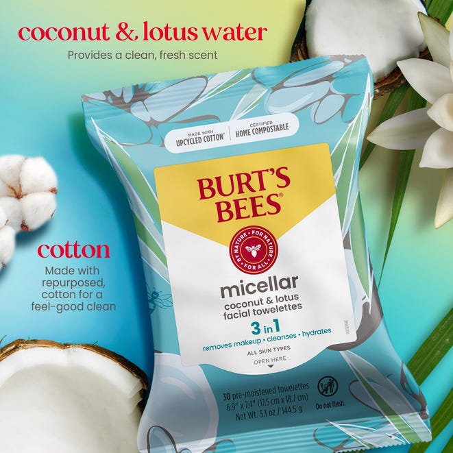 Burt's Bees Micellar 3in1 Cleansing Towellets 145g (5.1.Oz)