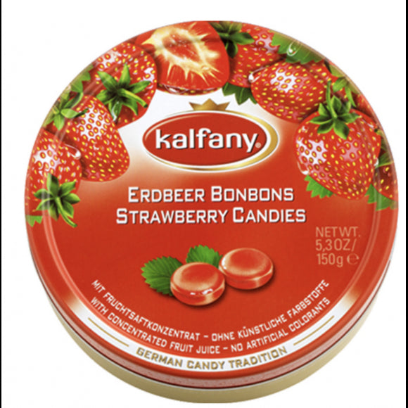 Kalfany Strawberry Drops Candies Tin 150g