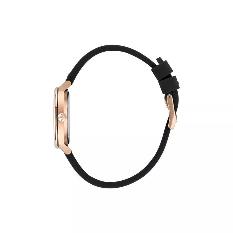 Adidas Stainless Steel Rose Gold Black Silicone Watch AOSY23026