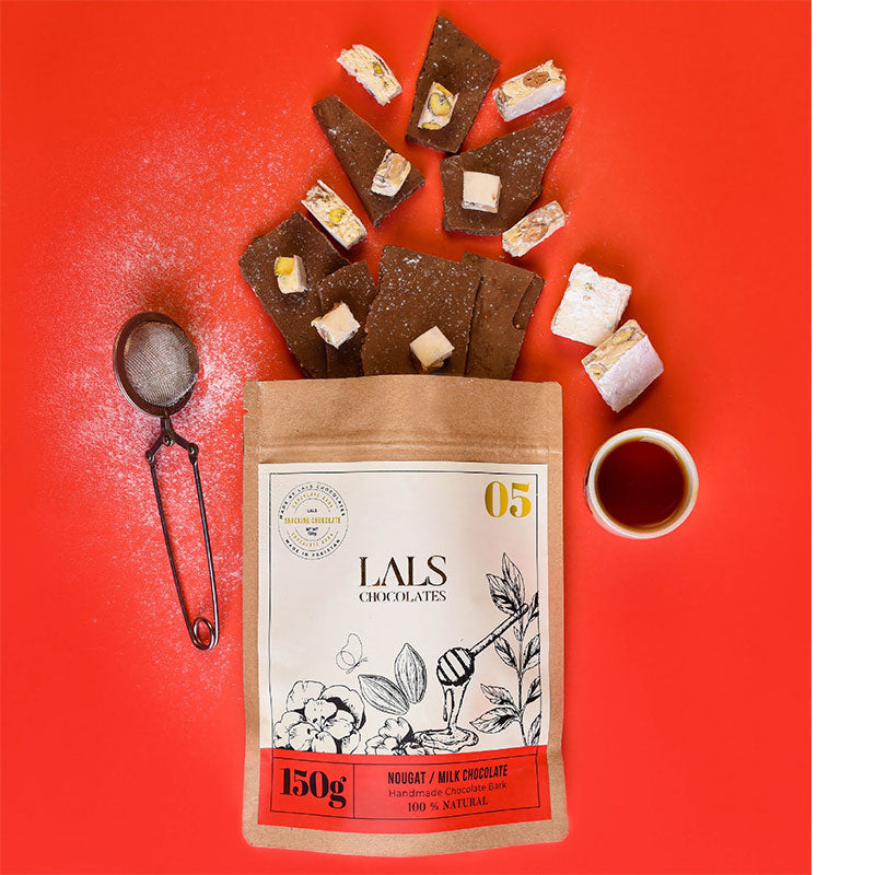 Lals Chocolate Nouget In Milk Chocolate Pouch 150g - Shams Shopping Centre Lals  