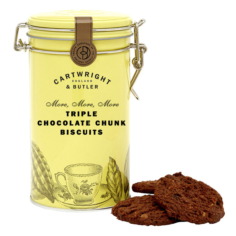 Cartwright & Butler Triple Chocolate Chunk Biscuits in Tin 200g - Shams Shopping Centre Cartwright & Butler  