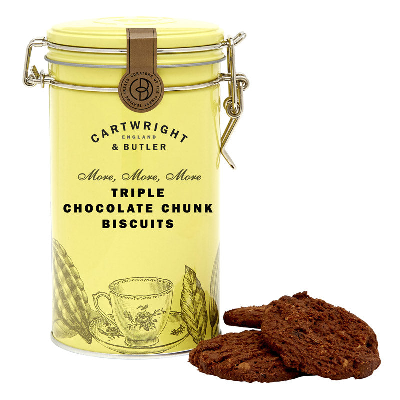 Cartwright & Butler Triple Chocolate Chunk Biscuits in Tin 200g