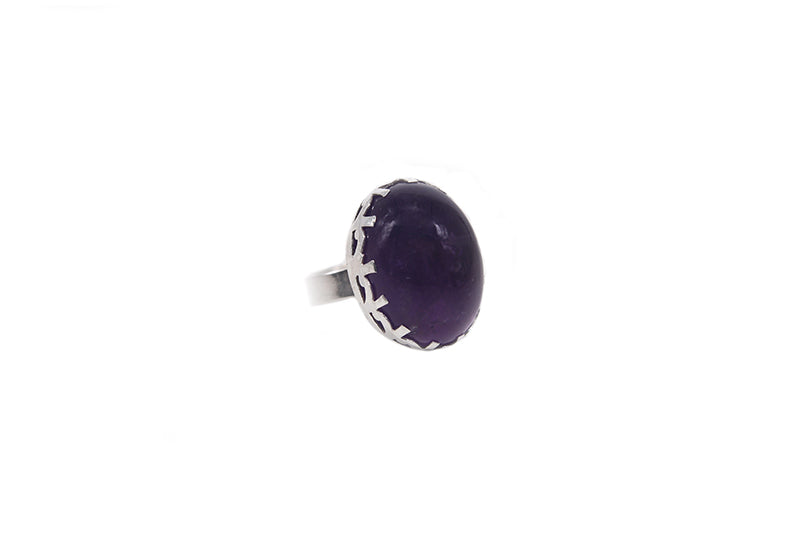 AMNA Oval Amethyst In Prong Setting Jewelry ASJ-R07