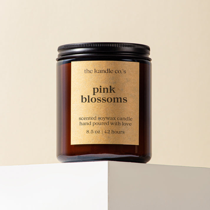 The Kandle Co Pink Blossoms Scented Candle 8.5Oz - Shams Shopping Centre The Kendle Co  