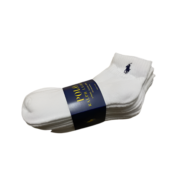 Polo Ralph Lauren White Quarter Crew Socks 6&