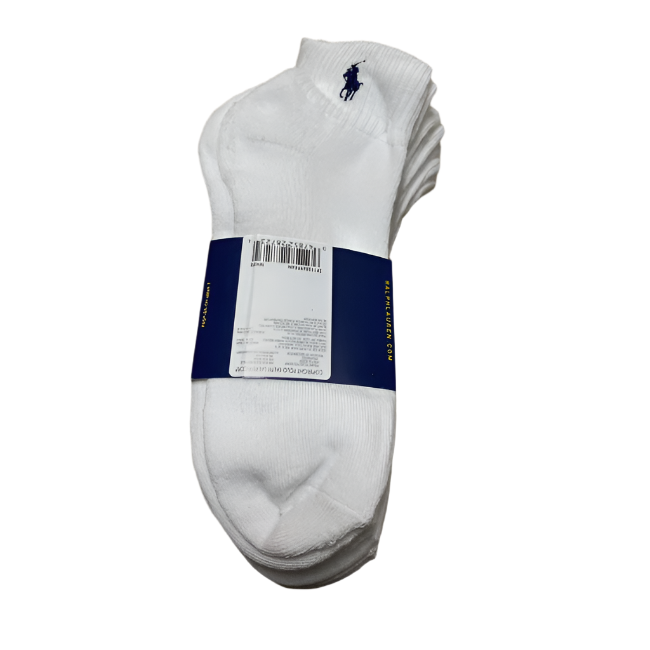 Polo Ralph Lauren White Quarter Crew Socks 6's ZP113869PK6N