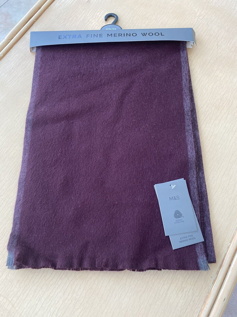 M&S Extra Fine Merino Wool Rum Muffler - Shams Shopping Centre Marks & Spencer  