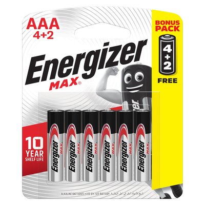Energizer Max ALK AAA BP4+2