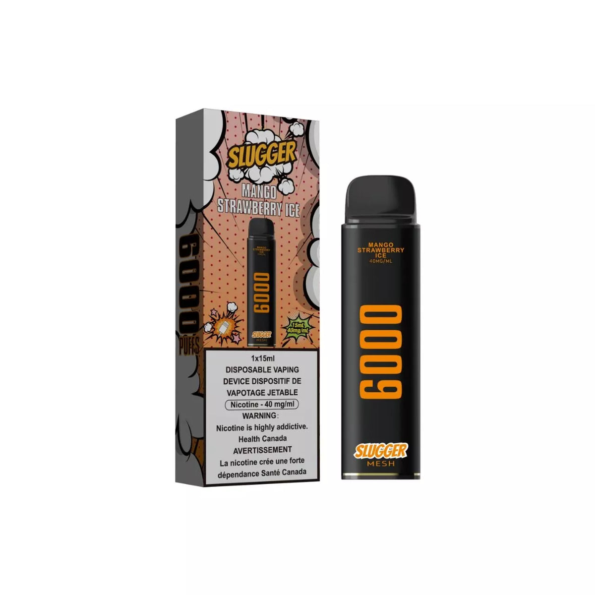 Slugger Disposable 4% Mango Strawberry Ice 6000 Puffs - Shams Shopping Centre Slugger  