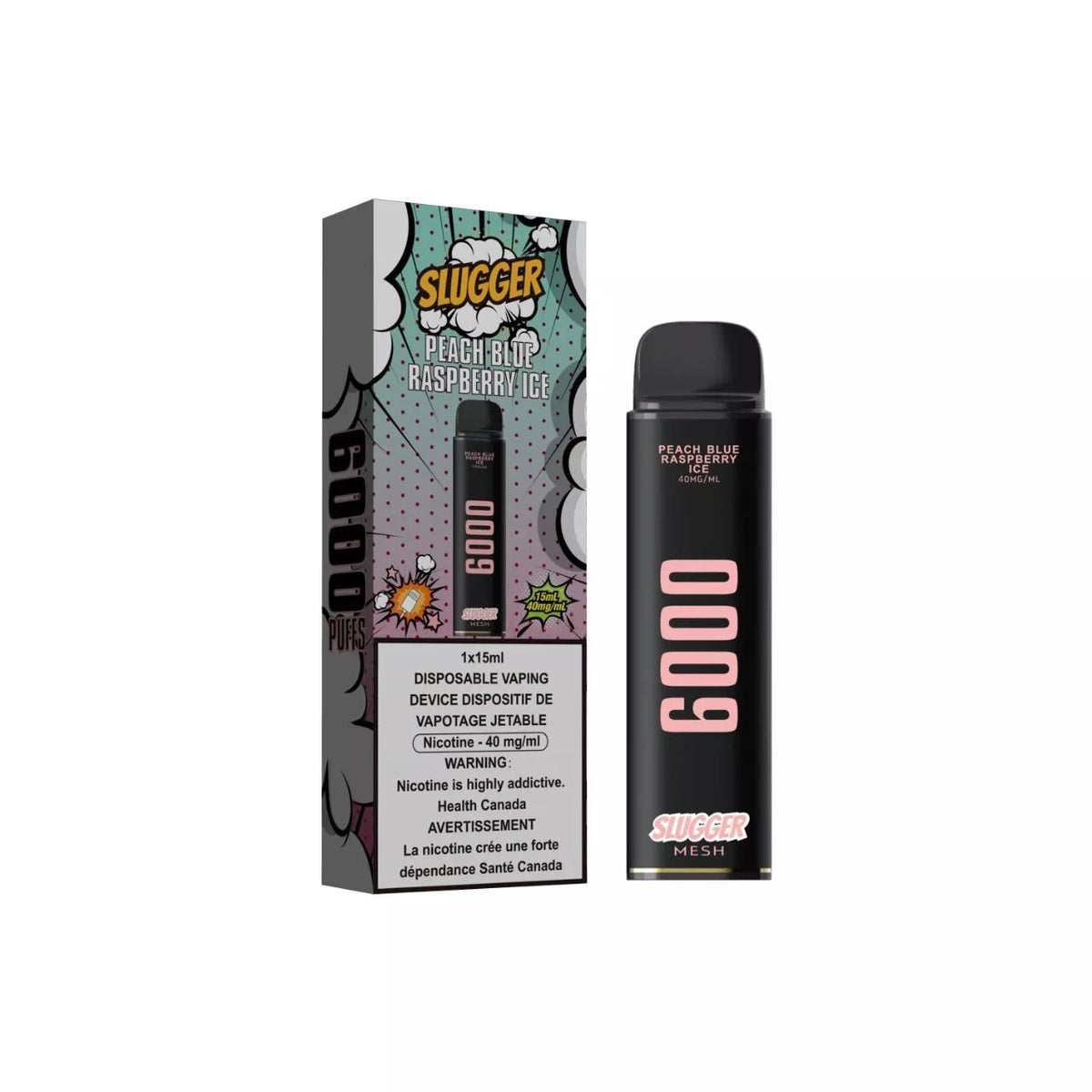 Slugger Disposable 4% Peach Blue Raspberry Ice 6000 Puffs - Shams Shopping Centre Slugger  