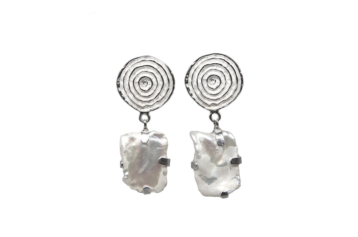 AMNA Spiral Earrings With Mother of Pearl Jewelry ASJ-E29