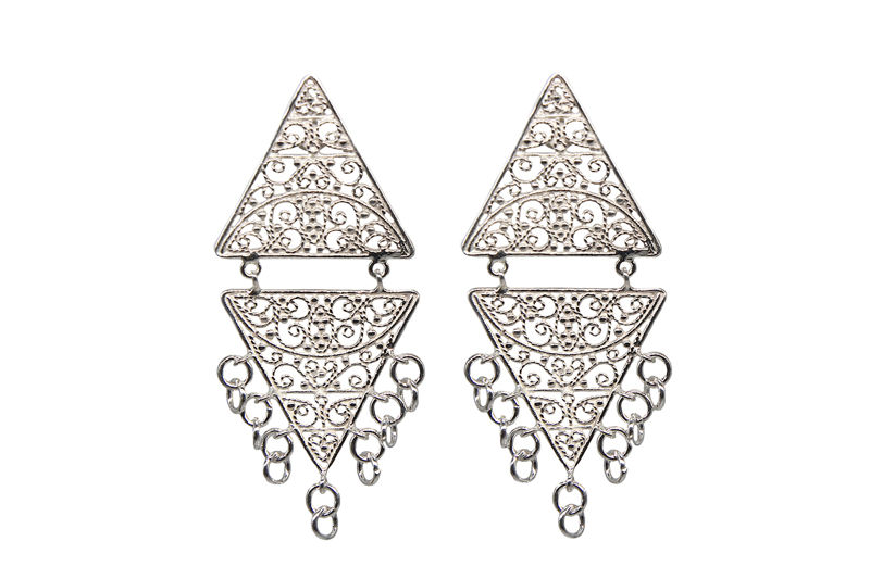 AMNA Taarkashi Triangles With Hanging Jumprings Jewelry ASJ-E11