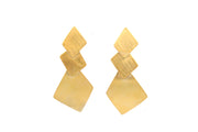 AMNA Tri Square Satin Gold Plated Jewelry ASJ-E22