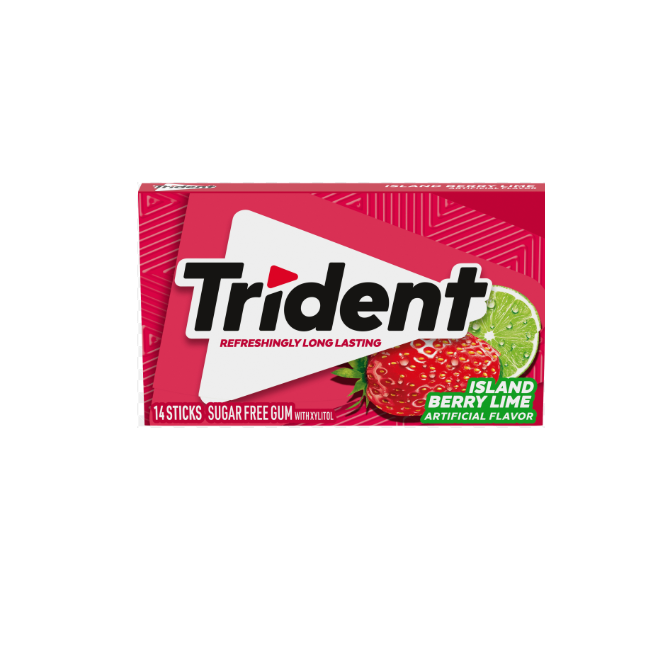 Trident Island Berry Lime Sugar Free Gum 14s