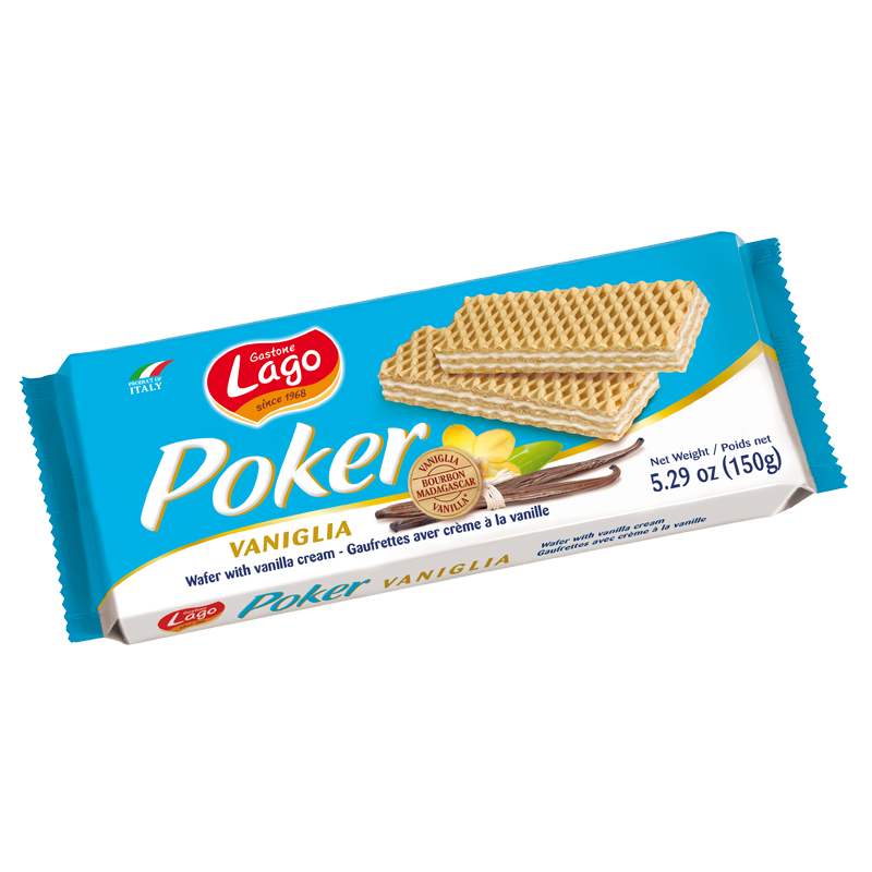 Lago Poker Vanilla Wafer 150g - Shams Shopping Centre Lago  