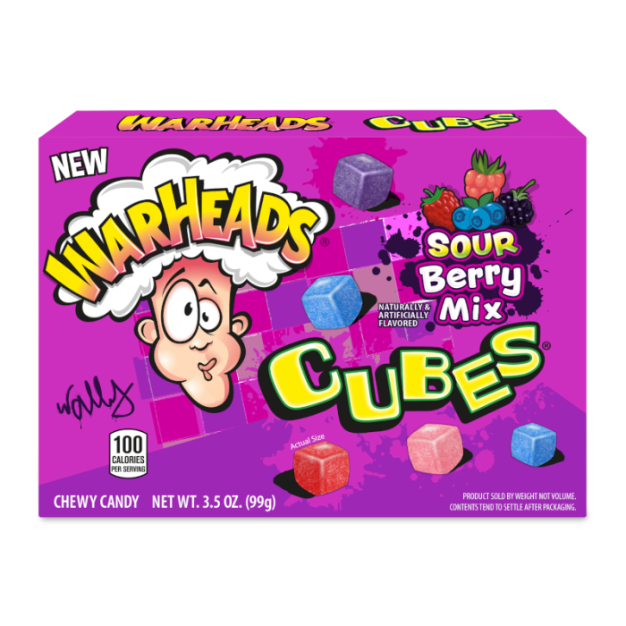 Warheads Sour Berry Mix Cubes Candy 99g