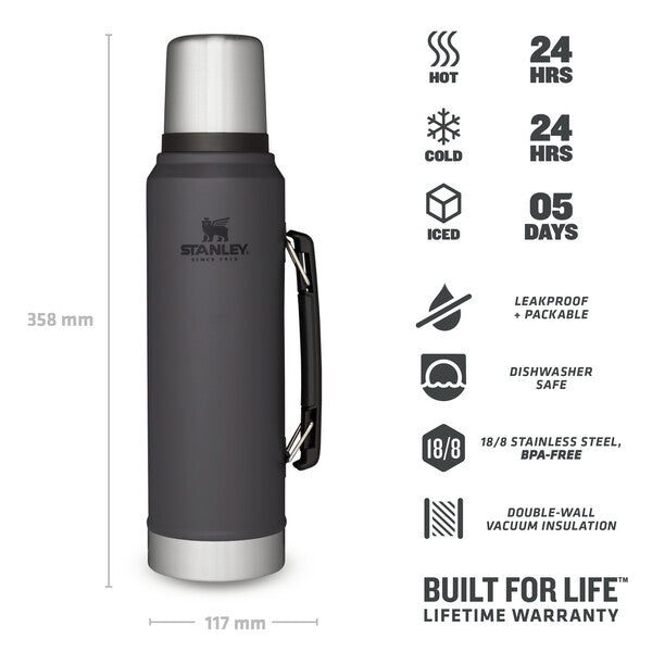 Stanley Classic Legendary Bottle | 1.0L | Charcoal - Shams Shopping Centre Stanley  