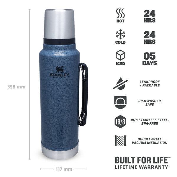 Stanley Classic Legendary Bottle | 1.0L | Hammertone Lake - Shams Shopping Centre Stanley  