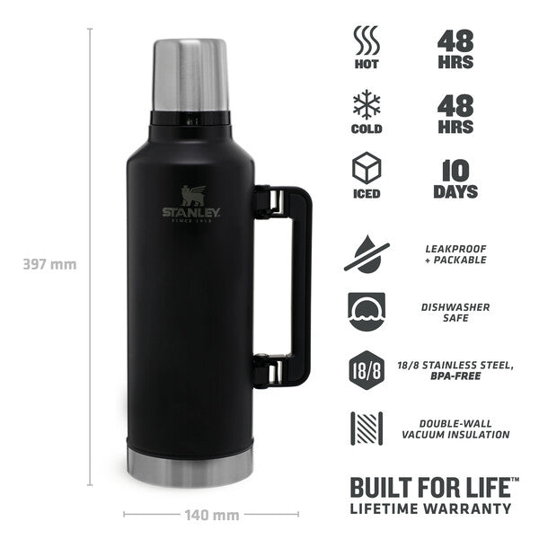 Stanley The Lagendry Classic Bottle 2.3L 10-07935-045 Matte Black Pebble - Shams Shopping Centre Stanley  