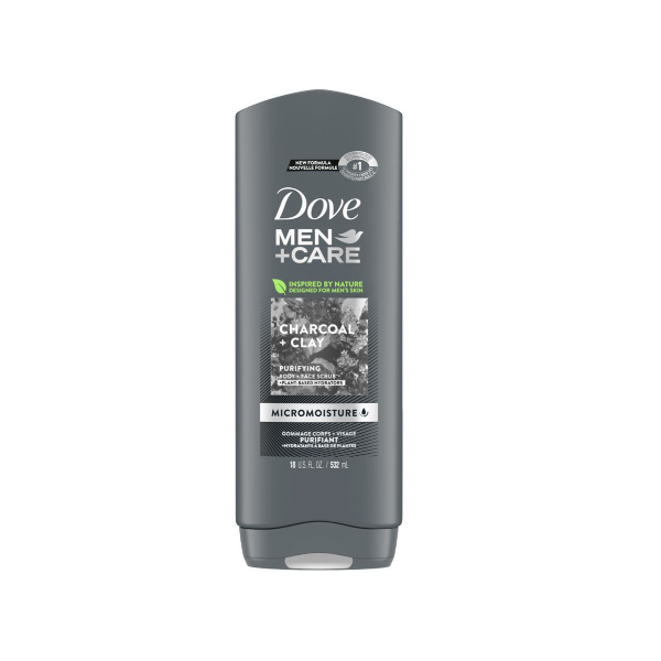 Dove Man +Care Charcoal +Clay Purifying Body Wash 532ml - Shams Shopping Centre Dove  