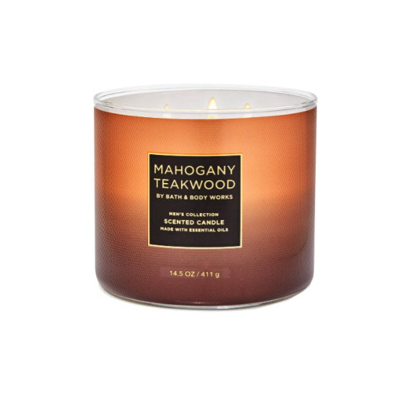 BBW Mahogany Teakwood 3 Wick Scented Candle 411g