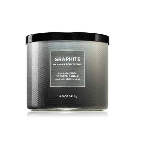 BBW Graphite 3 Wick Candle 411g - Shams Shopping Centre Bath & Body Works  